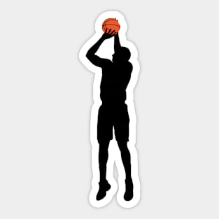 Shoot basketball jump slam silhouette Sticker